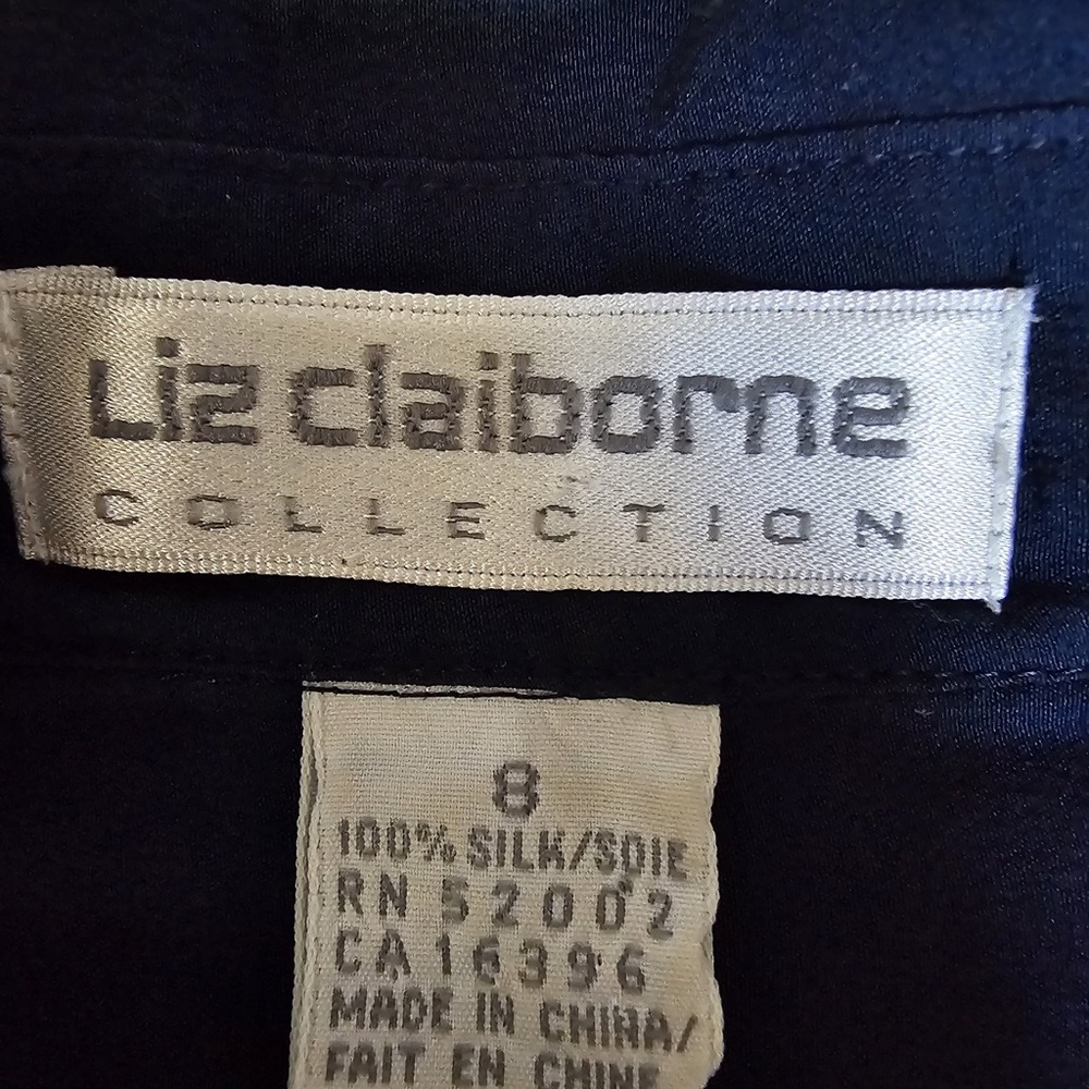 Liz Claiborne Navy Silk Blouse